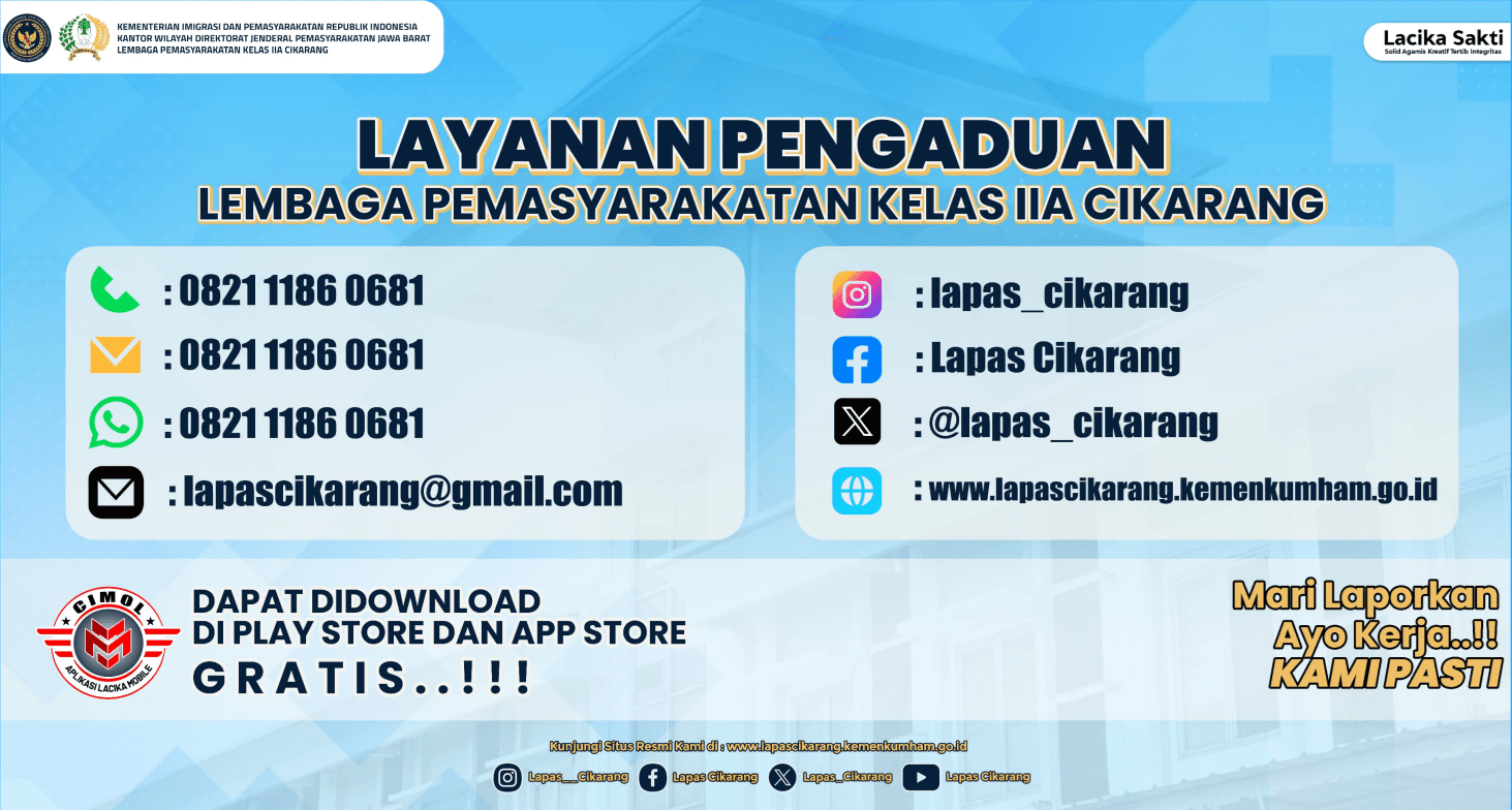 Banner Layanan Pengaduan Lapas Cikarang